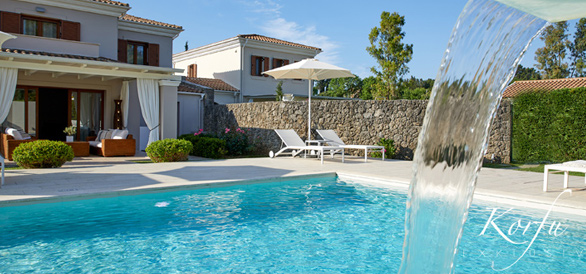 korfu exklusiv Luxusvilla Ferienhaus villa asante dassia privater pool ruhig Strandnah meernähe jacuzzi whirlpool