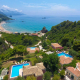 Korfu Ferienhaus schöne Villa Poseidon Pool Meerblick Meernähe Strand Pelekas beachfront Traumblick